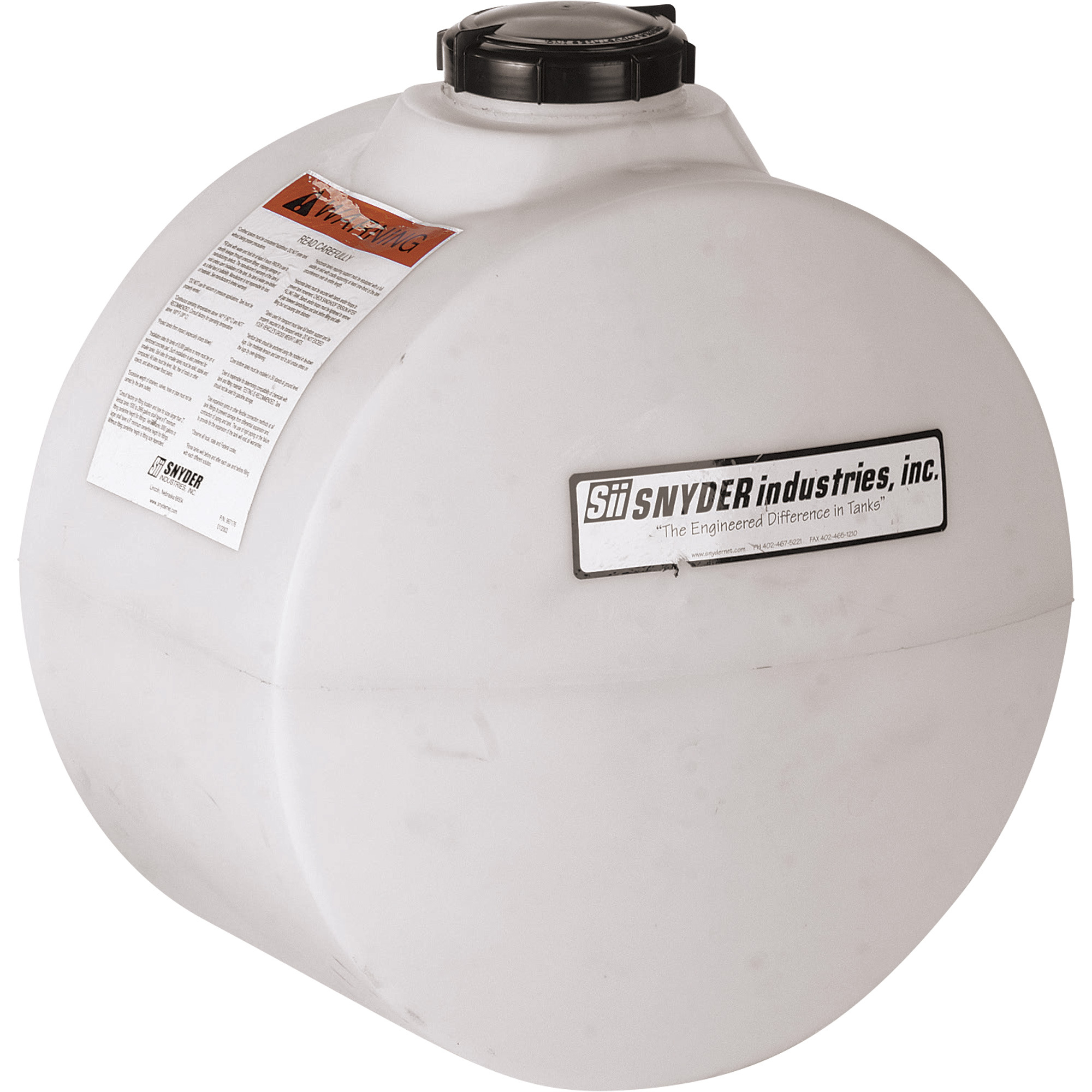 Snyder Industries Horizontal Sprayer Tank, 25 Gallon Capacity